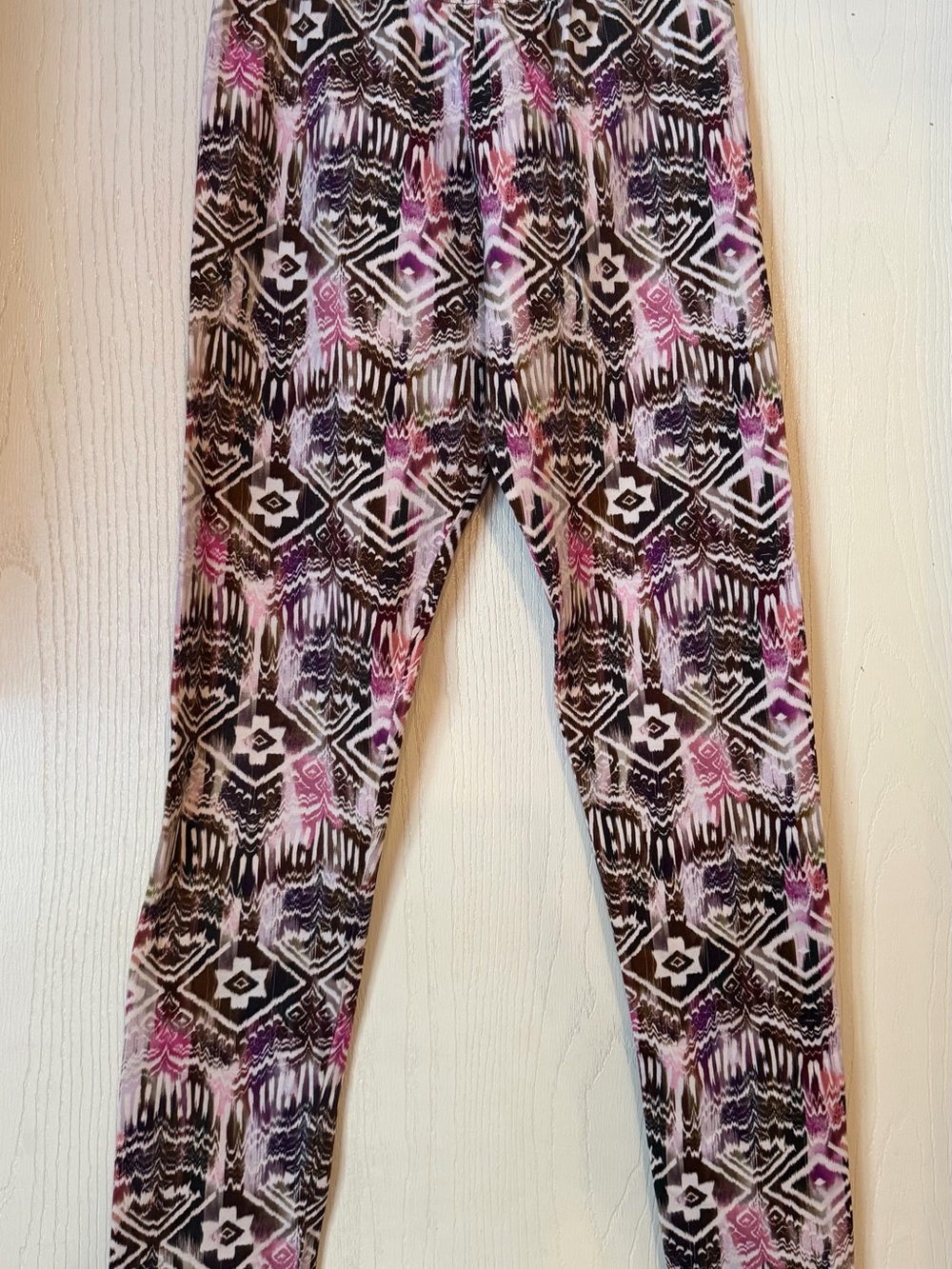 Printed Stretch Leggings - Pink, Black & White